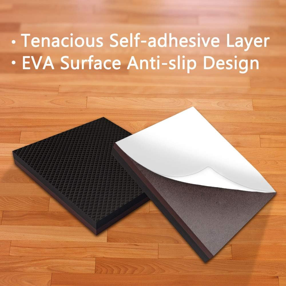 Non Slip Furniture Pads -12Pcs 4" Furniture Grippers Hardwood Floors, Non Skid for Furniture Legs,Self Adhesive Rubber Feet, anti Slide Furniture Floors Protectors for Keep Couch Stoppers