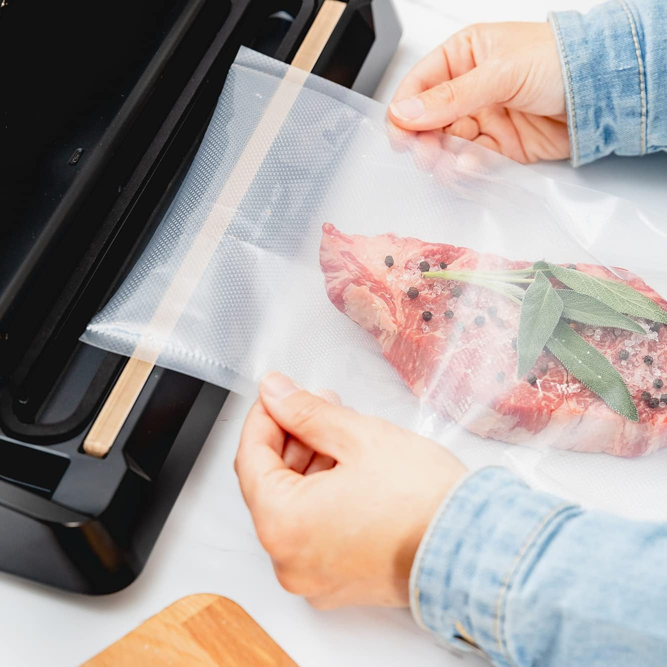 Vacuum Seal Rolls, Vac Seal Bags for Food Storage, Meal Saver Freezer Vacuum Sealer Bags, Sous Vide Bags Vacuum Sealer, Non-Bpa Vacuum Sealer Bags, 8 Inches by 50 Feet, Pack of 2